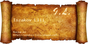 Iszakov Lili névjegykártya