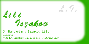 lili iszakov business card